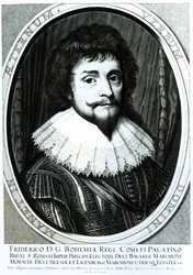 Frédéric V (1596-1632), Roi de Bohême, Électeur Palatin du Rhin, gravé par Willem Hondius, 1633