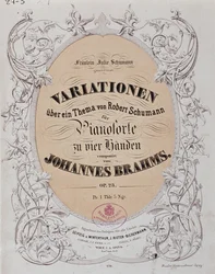 Frontispice de "Variations sur un thème de Robert Schumann" (Op. 23) par Johannes Brahms (1833-1897)