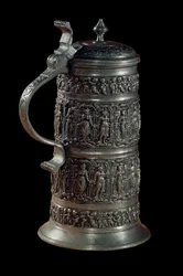 Art allemand : chope en vermeil d