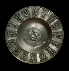 Art allemand : plat saxon en étain vers 1560