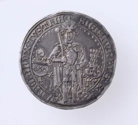 Guildiner (taler) de Sigismond (1439-96) Comte du Tyrol, Monnaie de Hall, 1486 (avers)