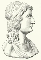 Tête du philosophe romain Apulée (gravure)