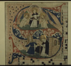 Lettre illuminée S d