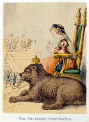 Illustration des contes de Franz Hoffmann "Contes et Fables - Von Prinzessin Sternröschen": une princesse à côté d