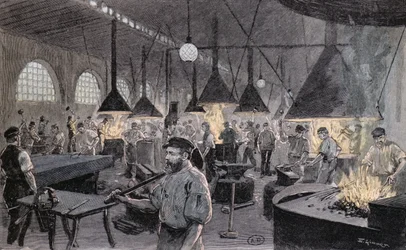 Quai impérial à Kiel, Allemagne, vers 1900