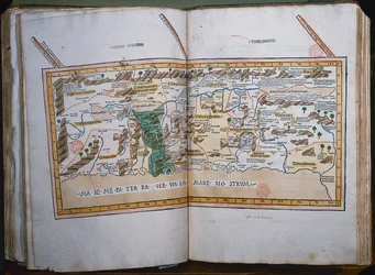 Inc. 425 Carte de la Terre Sainte, basée sur les descriptions et coordonnées données dans Cosmographica, par Ptolémée (Claudius Ptolemaeus d