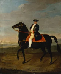 Le roi Frédéric-Guillaume Ier à cheval avec Potsdam en arrière-plan, vers 1735