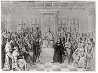 Martin Luther devant Charles V (1500-58) à la Diète de Worms, 16 avril 1521, de 