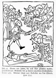 Martyre de Juifs sur la roue, tiré de l