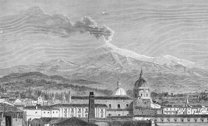 Le mont Etna, depuis Catane