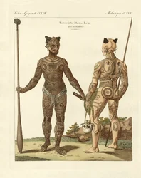 Nukahiwans avec différents tatouages