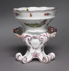 Paire de salières du service Sulkowsky, fabriquée à la manufacture de porcelaine de Meissen, Allemagne, 1735-1756