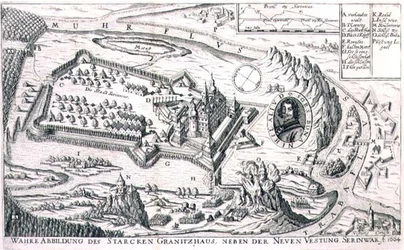Plan de la forteresse de granit près de New Serinwar en 1664, illustration d