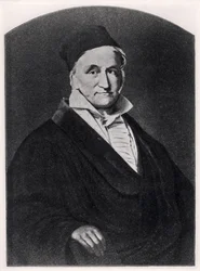 Portrait de Carl Friedrich Gauss (1777-1855) extrait du Handbuch der Vermessungskunde publié par Metzler à Stuttgart, 1895