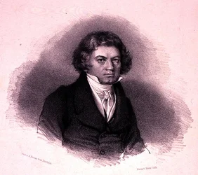 Portrait de Ludwig van Beethoven (1770-1827) gravé par Faustin Herr