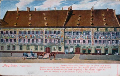Carte postale représentant la Fuggerhaus, Augsbourg