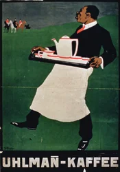 Affiche publicitaire pour le "Café Uhlman" (lithographie couleur)