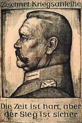 Affiche représentant Hindenburg et faisant la publicité d