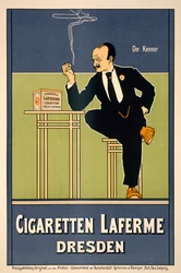 Affiche pour les cigarettes Laferme, publiée par Grimme  Hempel, Leipzig (lithographie couleur)