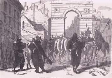 Troupes de fourrage prussiennes ramenant du bétail, Histoire de la guerre entre la France et l