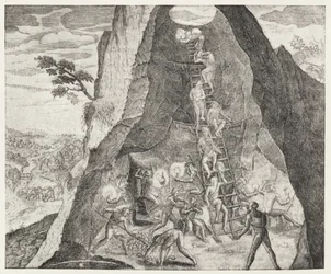 Image pittoresque des travailleurs dans les mines de Potosi, de 