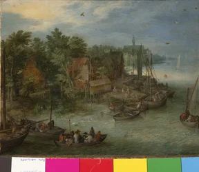 Paysage fluvial avec débarquement, 1603
