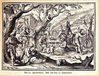 Paysans au Moyen Âge. Gravure allemande du 18e siècle. Anonyme. Bibl. des Arts Déco.