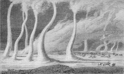 Piliers de sable dans le désert