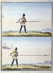Soldat en action - dans « Mes rêves » par le comte de Saxe