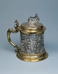 Chope, le corps ciselé avec une scène représentant Alexandre et la légende du nœud gordien, Danzig, vers 1680