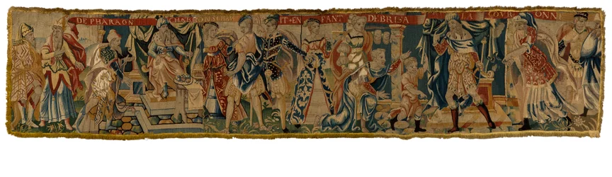 Tapisserie représentant Moïse jetant la couronne de Pharaon et étant puni, du Rhin