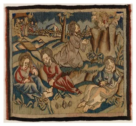 Panneau de tapisserie avec des scènes de la Passion d
