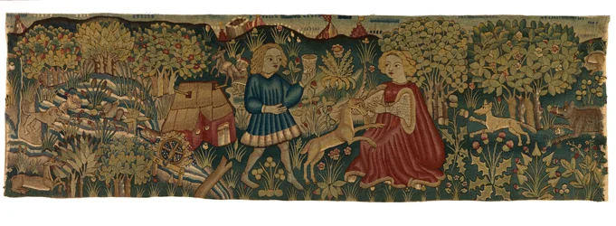 Bande de tapisserie représentant la Vierge et la Licorne