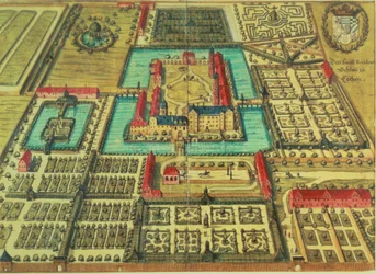 Le château du prince de Kothen, tiré de la "Topographia" de Mattheus Merian l