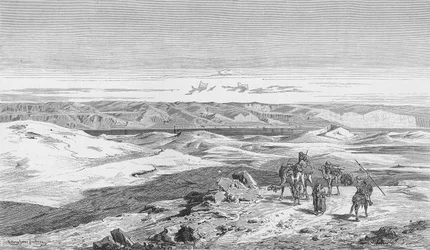La mer Morte, depuis les hauteurs de Béthanie