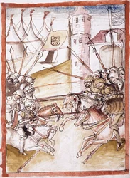 Les Romains attaquent Augsbourg, vers 1490
