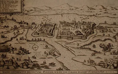 Le Siège de Zolnock par les Turcs en 1552, illustration d