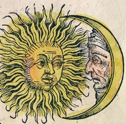 Le Soleil et la Lune, publié dans la Chronique de Nuremberg, 1493