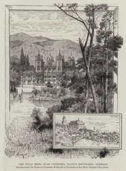 La Villa Reiss, près de Cronberg, montagnes du Taunus, Allemagne (gravure)