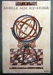 La sphère armillaire équatoriale dans « Astronomiae instituatae machanicia » par Tycho Brahe (1546 - 1601), Wandsbeck