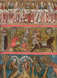 Trois scènes de Parsifal par Wolfram von Eschenbach (d.c.1230) fac-similé d