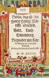 Page de titre de la Bible de Luther, vers 1530
