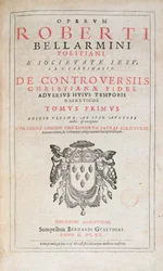 Page de titre de De Controversiis par Robert Bellarmin, édition publiée à Cologne en 1620