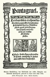 Page de titre de la première édition de Pantagruel, par l