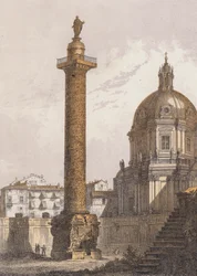 Colonne de Trajan, Rome (lithographie couleur)