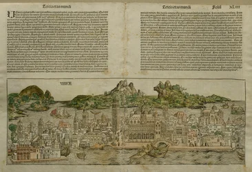 Vue de Venise, illustration du Liber Chronicarum par Hartmann Schedel publiée à Nuremberg, 1493