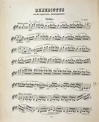 Page de la partie de violon de la Messe du couronnement hongroise de Franz Liszt