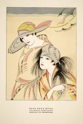Zwei Neue Hute de Regina Friedlander, tiré de Styl, publié en 1922 (impression sur pochoir)