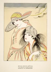 Zwei Neue Hute de Regina Friedlander, tiré de Styl, publié en 1922 (impression sur pochoir)