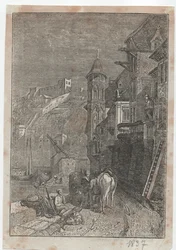 Scène de ville médiévale